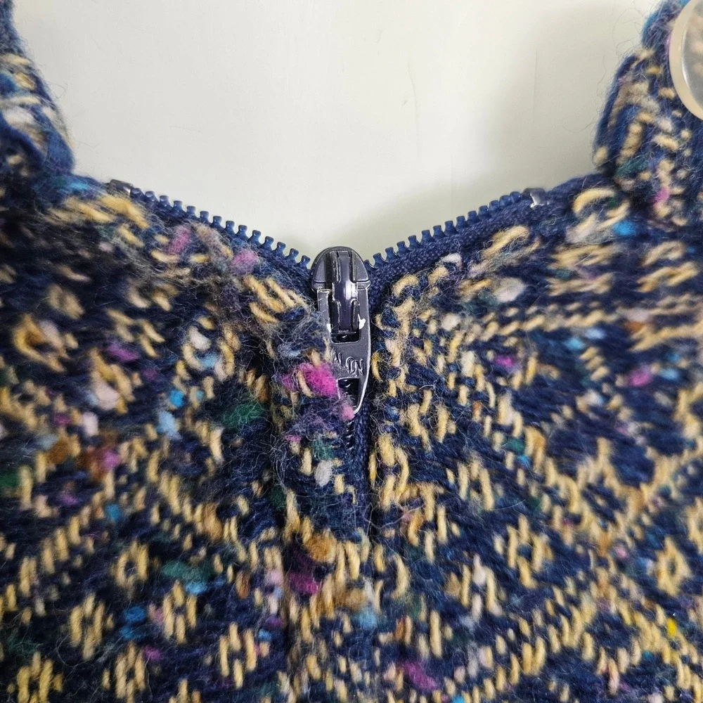 Vintage‎ Fritzi of CA Boucle Knit Tapestry Maxi Skirt Geometric 70s Cottagecore